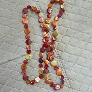 Real Mother of Pearl individually tied multi color 1 strand necklace